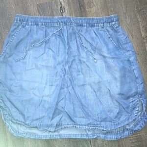 Merona denim mini skirt light wash elastic waist